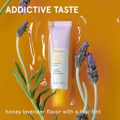 Image of Glossier Balm Dotcom Hydrating Tinted Lip Balm - Universal Salve, Up to 12 Hour Moisture for Dry Lips, Cuticles & Skin - Lanolin, Beeswax & Castor Oil - Lavender, Lilac Tint, 15ml
