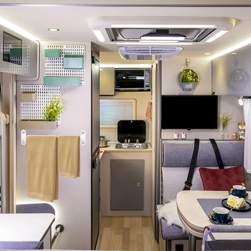 10 Stück Set Vorzeltösen für Wohnmobil und Wohnwagen mit 20 Schrauben, Flexible Installation Robustes PP Kunststoff Camping Zubehör, Fixieren Sie die Pleuelstange effektiv (Horizontale)