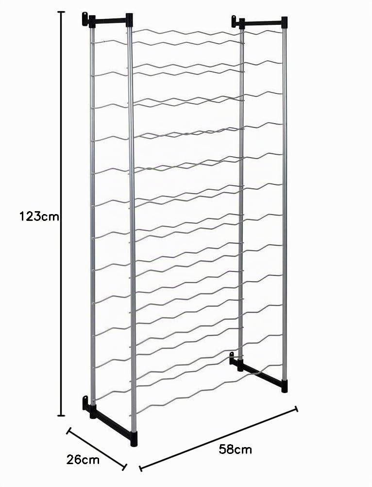 Metaltex 383772099 Flaschenregal für 72 Flaschen 58 x 26 x 123 cm Bardolino