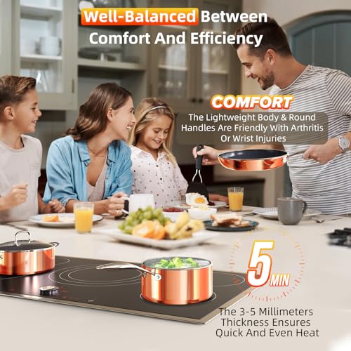 Image of Deluxe DUXANO 14PC Healthy Pots and Pan With 9H Anti-scratch Coating, 2-Layer Non-Stick Ceramic&PFAS Free, Sensitively&Evenly Induction Cooking, Enhanced Flavor with Infrared Cookware, Dishwasher Safe