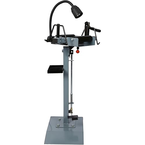 Manual Tire Spreader, Portable Tire Changer Stand with LED Light Motorcycle Tire Changer with Attached Tool Tray Manual Truck Tyre Spreader Tool for Light Truck and Car