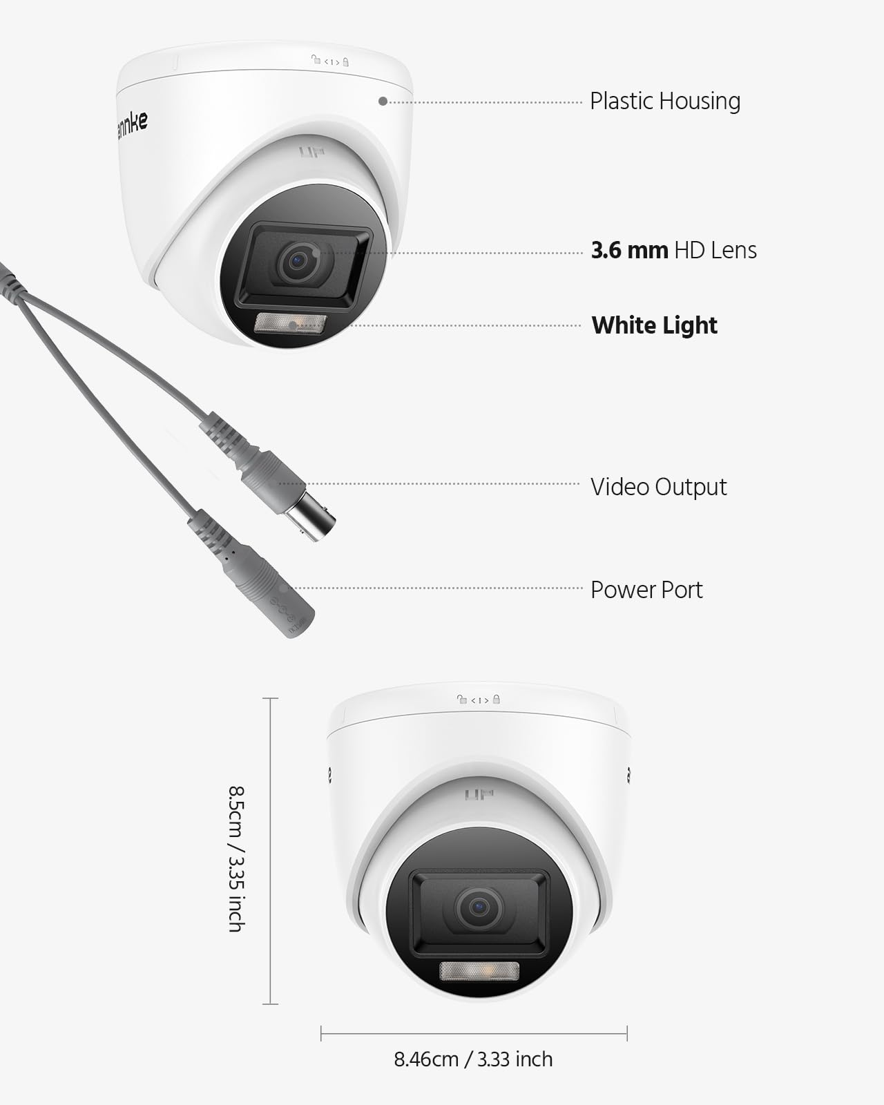 ANNKE 4 Pack 2MP Aussen Überwachungskamera Set, Full HD 1080p Sicherheitskamera für DVR Überwachungssystem Ersatzkamera für DVR Recorder mit Intelligente Dual-Beleuchtung Farb-Nachtsicht