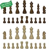 Staunton Chess Pieces by GrowUpSmart with Extra Queens | Size: Medium - King Height: 3 inches | Wood