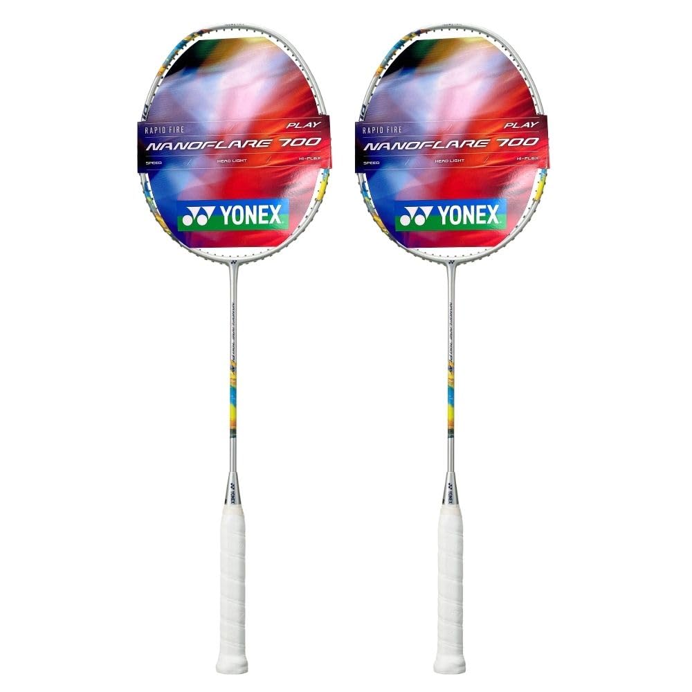 2X Yonex 2nd Gen Nanoflare 700 Play (Silver/Sky Blue) Badminton Racket - Pre Strung
