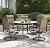 PHI VILLA Patio Dining Set 5 Piece, 4 Breathable Textilene Swivel Patio Chairs and 1 Round Metal Table with 1.57" Umbrella Hole, All Weather Resistant for Lawn Garden