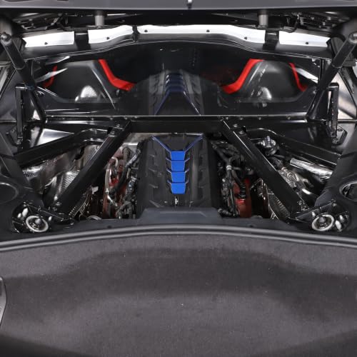 Image of CHEAYAR Engine Shroud Cover Panel Trims Compatible with Chevrolet Corvette C8 2020-2023, Aluminum Alloy Engine Bay Panel Cover, C8 Accessories (Blue)