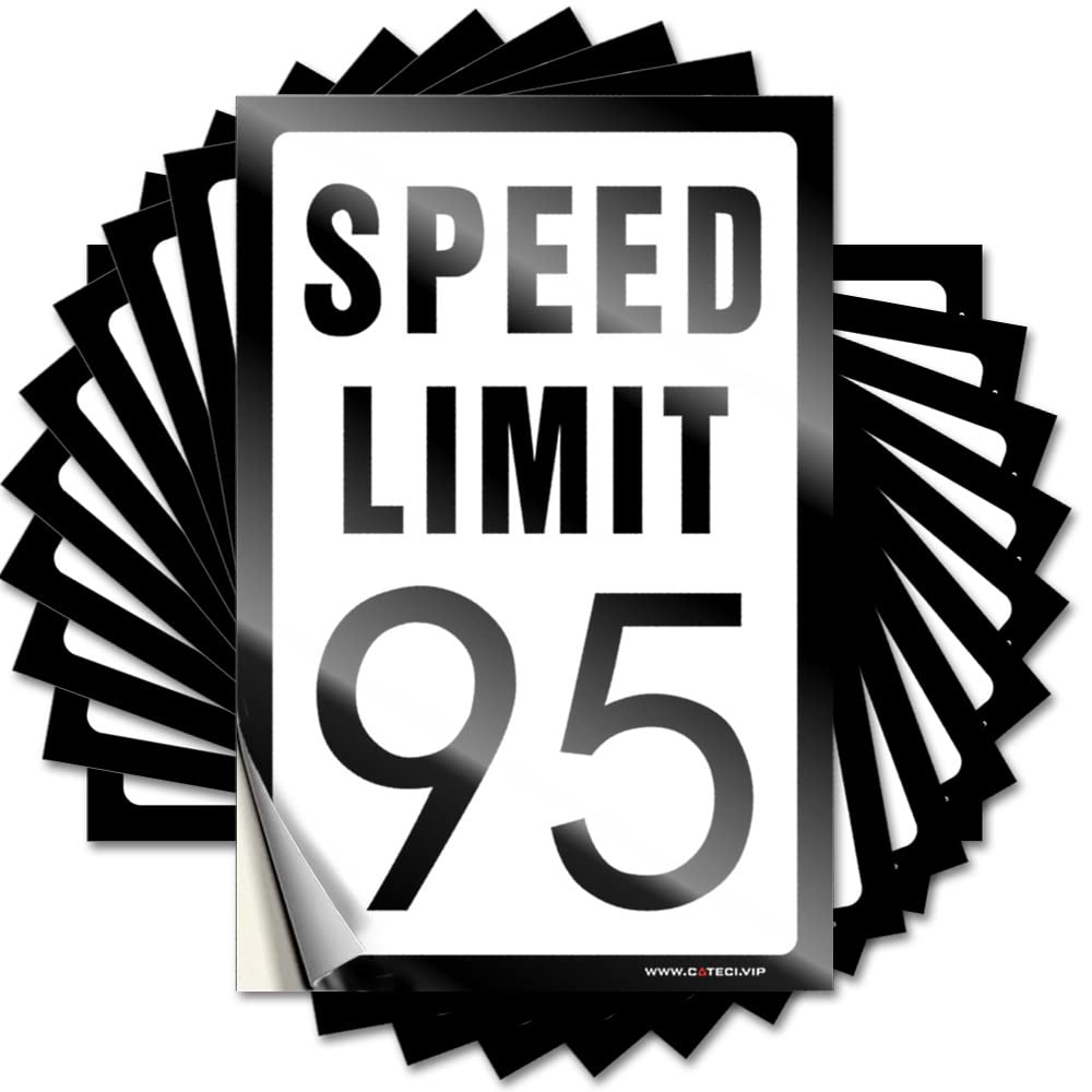 Bar Wall Decor Signs Funny Alcohol Laminated Cup for Tumbler Waterproof - Speed Limit 95 Mph/Desk Office(12X18CM-6Pcs)
