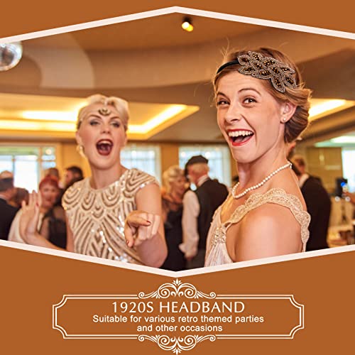 Jutom 6 Pieces Flapper Headband Floral Leaf Flapper Headpiece Rhinestone 1920S Headband Vintage Headpiece For Women Crystal Beaded Hairband Hair Accessory For Costume Party, 6 Styles #TOP1