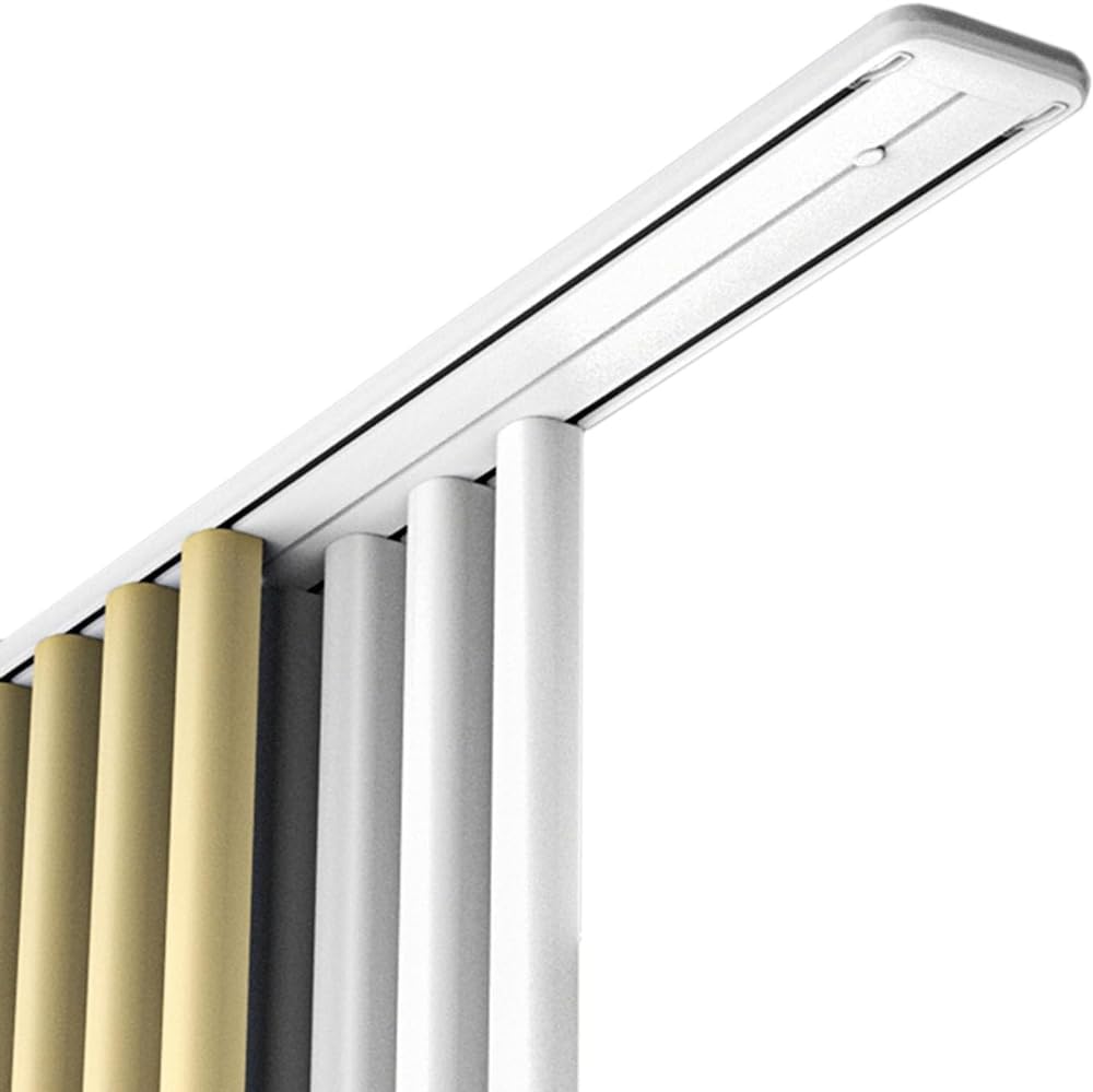Générique Système de Tringle à Rideaux, Tringle Double Robuste à Fixation Plafond - Fonctionnement Silencieux pour séparation de pièces Salon et Chambre - Longueur : 2 m,