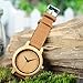 BOBO BIRD Women's Bamboo Wooden Watch with Brown Cowhide Leather Strap Analog Quartz Casual Watches