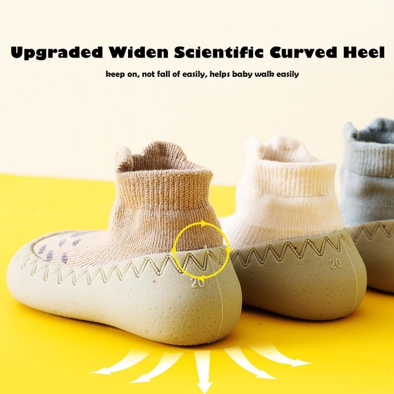 Toddler 2 Pairs Anti-Skid Socks Shoes Baby Boys Girls Rubber Sole Indoor First Walking Slippers - Image 4