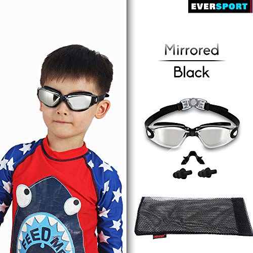 Eversport Swim Goggles, 2-Pack, Swimming Goggles, Mirrored Lens, For Adult Men Women Youth Kids Child, Anti-Fog, Uv Protection, Shatter-Proof, Watertight #TOP5