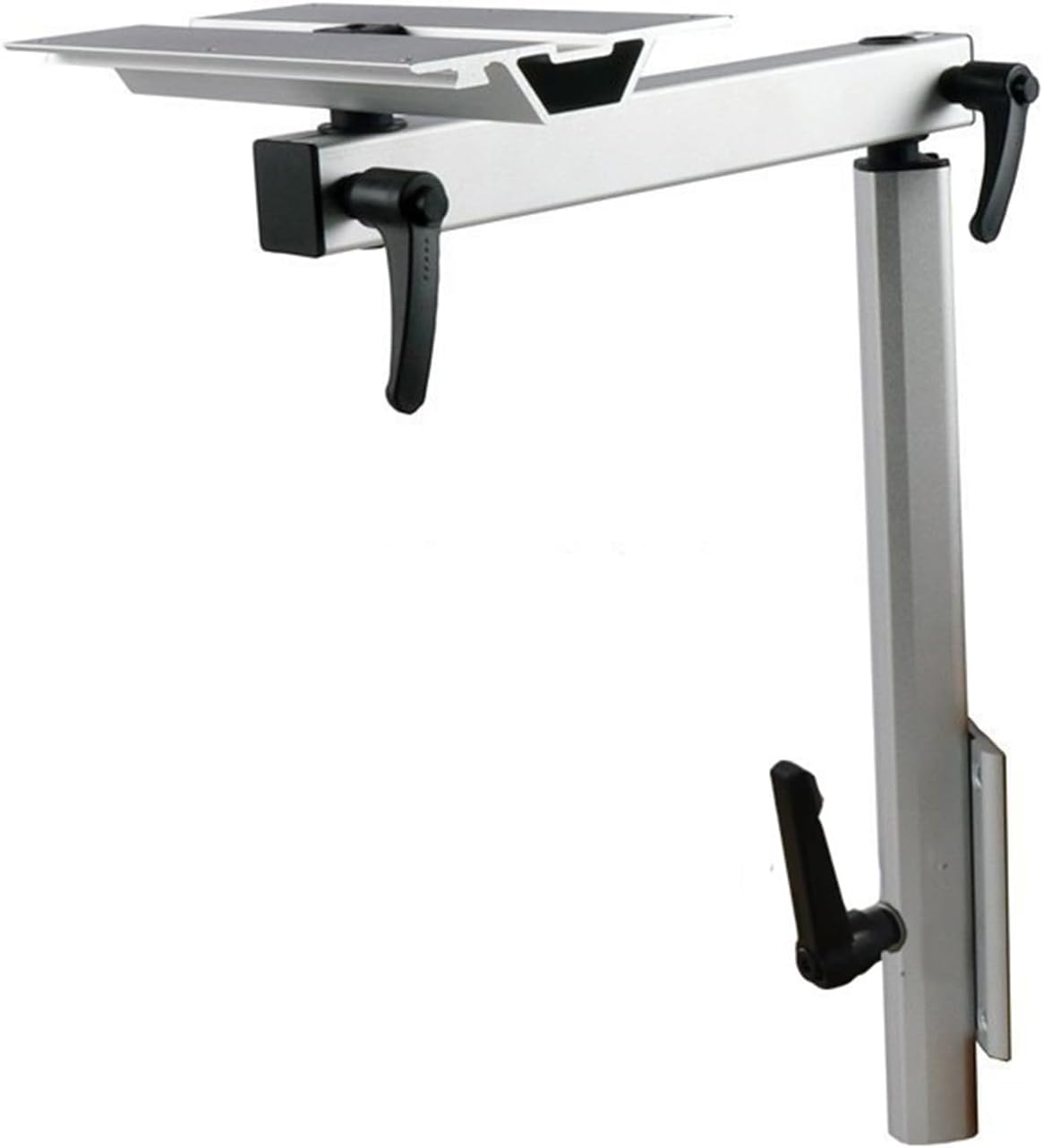 Removable RV Table Leg, 360 Degree Rotation RV Table Mount, Aluminum Alloy Adjustable Swivel Table Leg Bracket, 50kg Load-Bearing for RV Yachts CaravanSilver,1