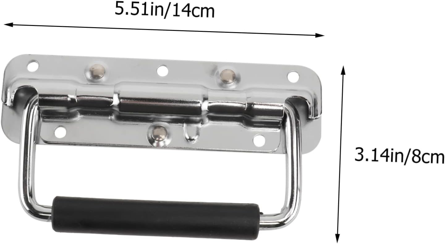 2pcs Case Handles Chrome Plated Heavy Duty Spring Loaded Folding Handles for Flight Case