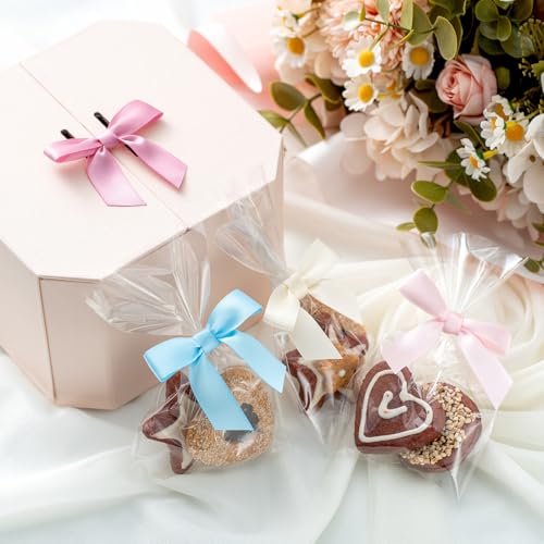 MORSUNBELA 50 Stück Geschenkschleifen Geschenk Schleifen Geschenk Deko für Weihnachten Hochzeiten und Geschenkverpackungen Beige Creme
