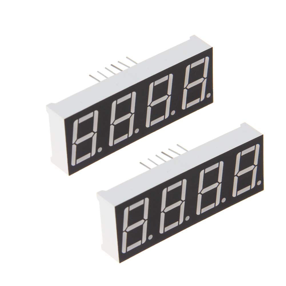 Bettomshin 5Pcs LED Digital Tube Common Anode 12 Pin 3 Bit 1.48 x 0.75 x 0.31inch(LxWxH) 0.56" Blue Display Digital Tube 5631B