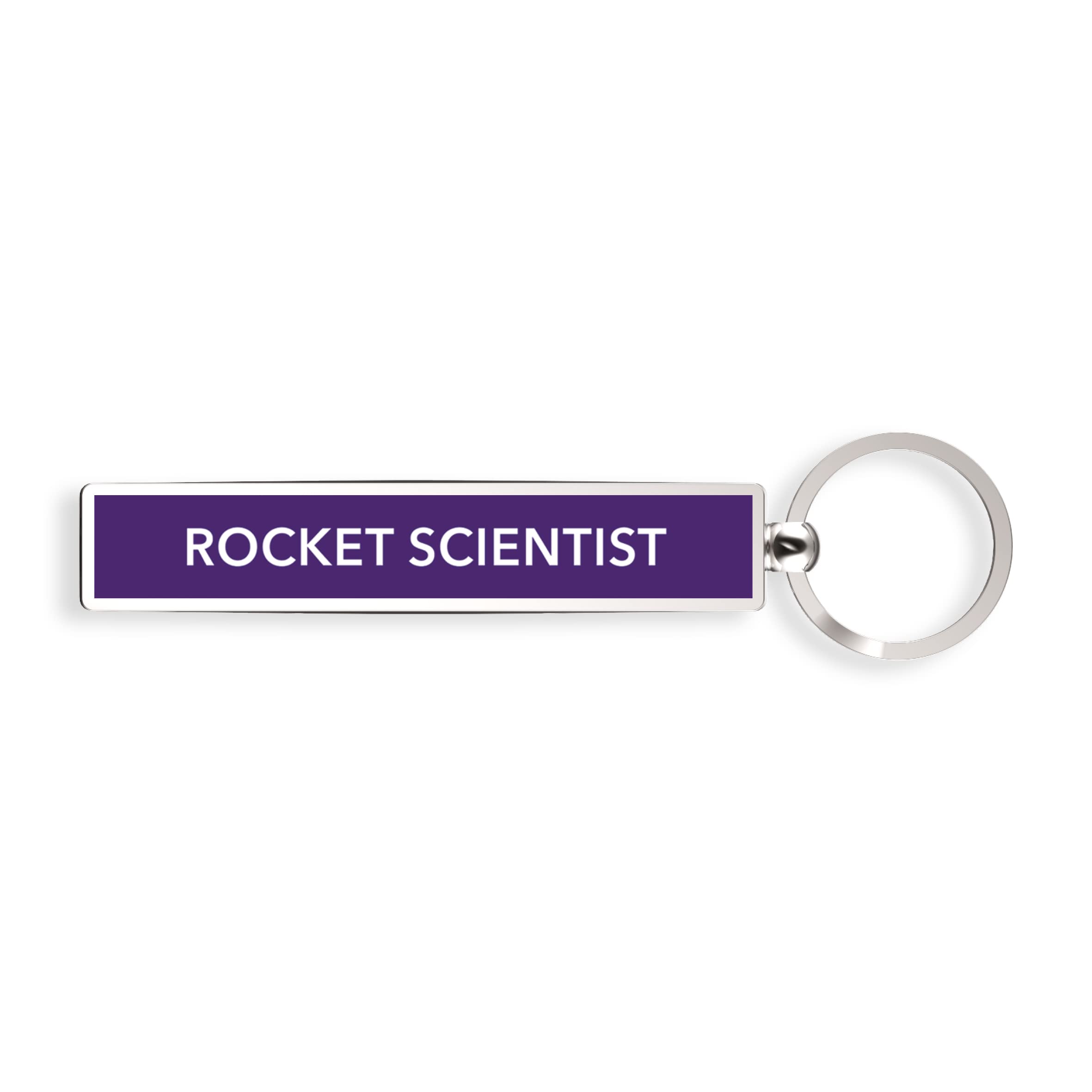 IF Show Offs Keys, Novelty Metal Keyrings with Enamel Infill - Rocket Scientist - Purple