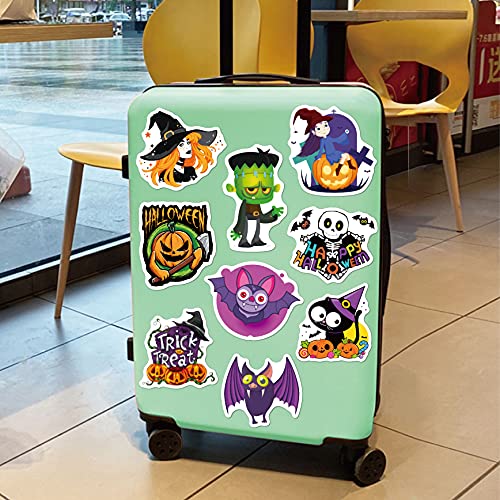 Image of FlyBuyHub Halloween Aesthetic Vinyl Journal Stickers for Phone Case, Laptop, Notebook, Dairy, Water Bottle - Set of 50 Glossy and Waterproof Stickers