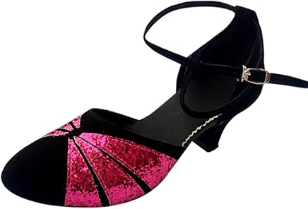 Foana Womens Low Mid Heel Block Sandals Comfortable Rumba Waltz