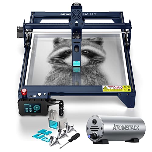 ATOMSTACK A10 Pro - Máquina de grabado láser con juego de asistencia de aire, 50 W, cortadora de grabado láser para madera y metal, potencia de salida de 10 W, máquina de grabado offline, láser con