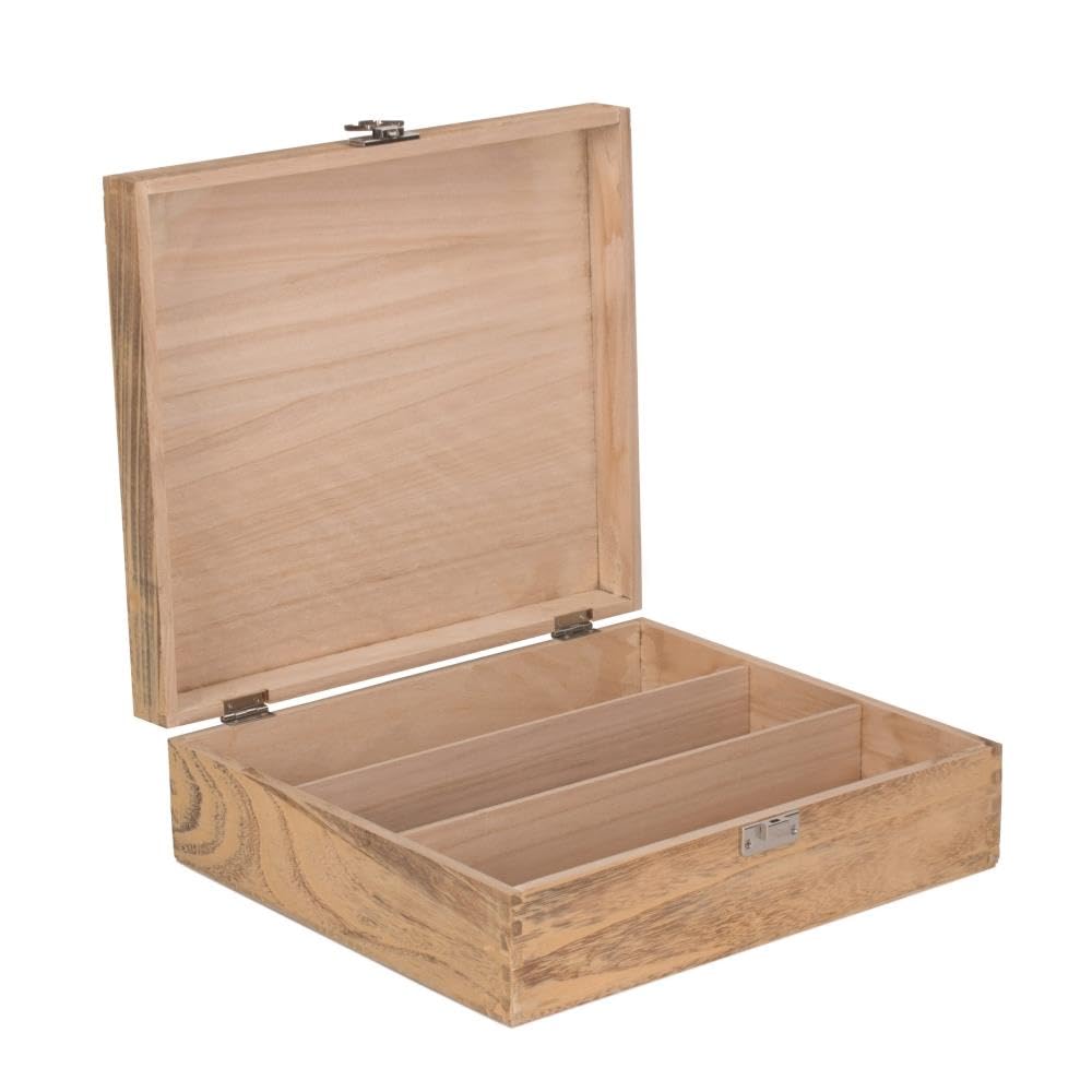 Rackhams Red Three Bottle Oak Effect Wooden Display Box - One Size