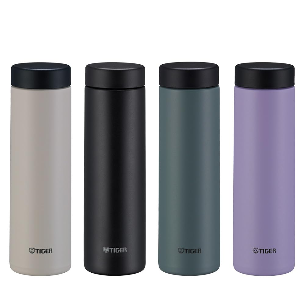 Bouteille isotherme Tiger MCT-K 500 mL Self-Locking One-Push, ouverture one-push, verrouillage automatique, sans BPA, conservation froid 24h et chaud 12h, conçue au Japon, couleur blanc chute de neige