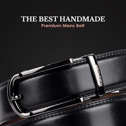 HAMMONDS FLYCATCHER Men's Black Leather Belt with Auto Brease Black - Image 3