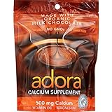 Adora 500 Milligram Calcium Supplement Disk, Organic Milk Chocolate, 30 Count (12 Pack)