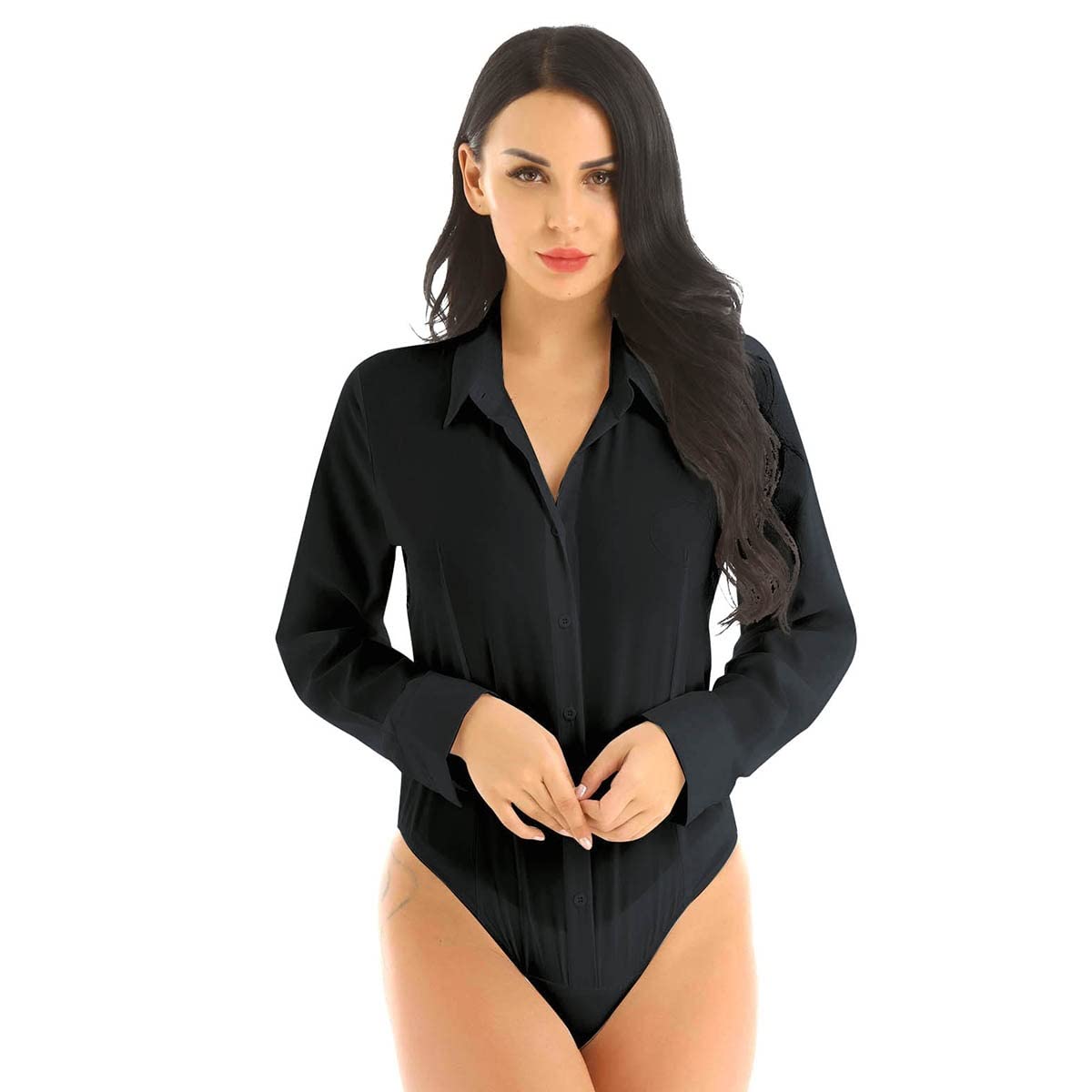 Eleganckie body damskie damskie formalne biurowe damskie białe bluzki Plus rozmiar pajacyki ubrania (kolor: A, rozmiar: kod XL)