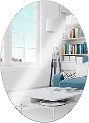 Espelho Oval Plástico Adesivo Banheiro Decoração Sem Furo 30x40cm