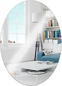 Espelho Oval Plástico Adesivo Banheiro Decoração Sem Furo 30x40cm