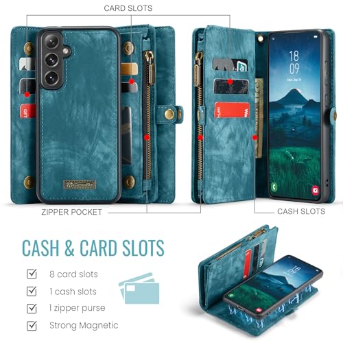 Étui portefeuille Samsung S24 FE avec pochette zippée et coque amovible - 2