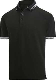 Alex Vando Mens Golf Shirt Moisture Wicking Quick-Dry Short Sleeve Polo | UPF40,Soft & stretch,Sweat resistant,Multi-scene sports & office apparel