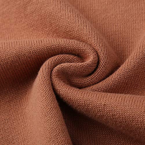 Cunyi Boys' Long Sleeve Crew Neck Cotton Pullover Knit Sweater, Brown, 130 #TOP6