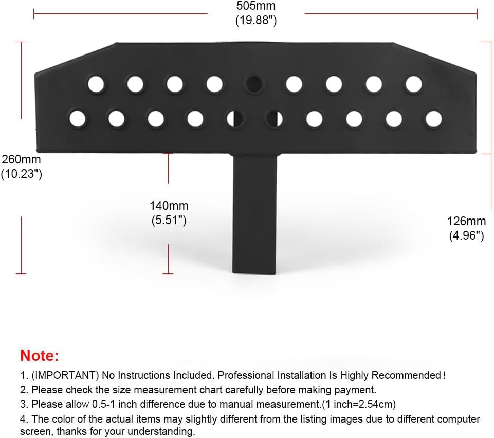 19.88 Inch Circular Hole Hitch Step Anti Slip and Rust Towing Bumper Guard Hitch Steps with Pin Fits 2 Inch Receivers for Pickup Truck RV SUV