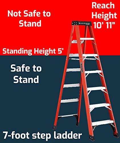 Louisville Ladder FS1407HD Fiberglass Step ladde3r, 7-Feet, Orange