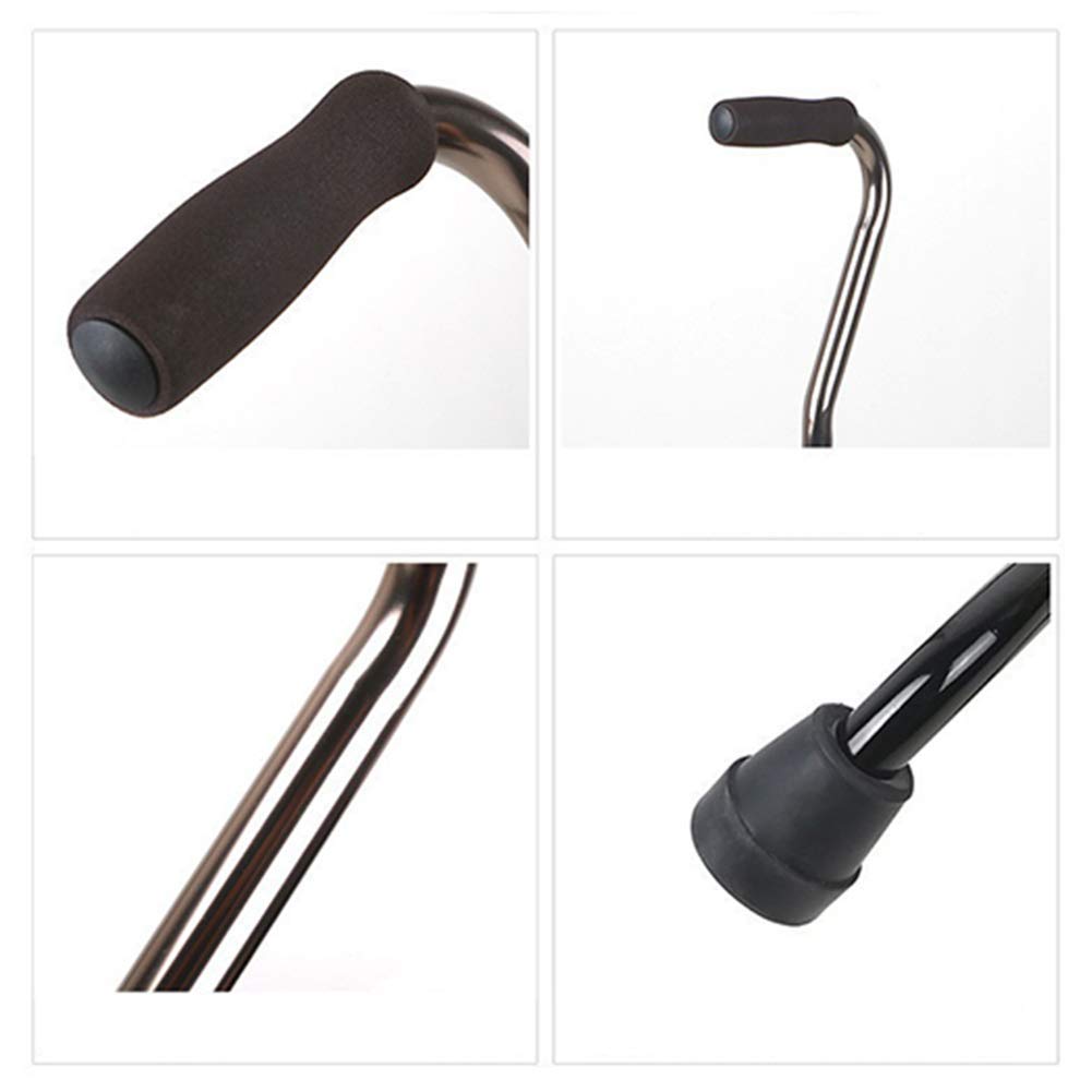 Bastón cuádruple, bastón de Cuatro Patas para Ancianos, bastón de Cuatro Esquinas para discapacitados, Andador Antideslizante de aleación de Aluminio telescópico, muletas Times
