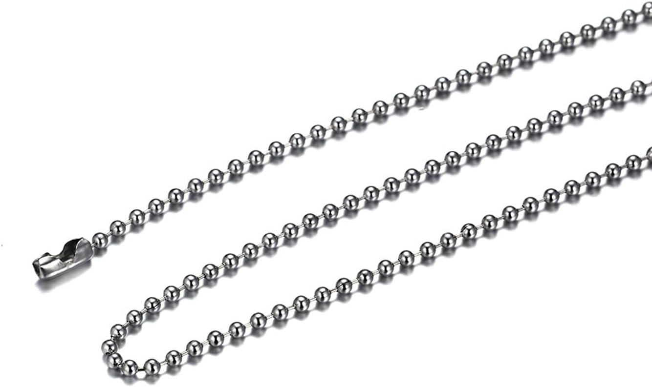 2.4 mm Ball Chain, Stainless Steel Beads Roller Chain for Beads, Dog Tag Necklace, Men Women Jewellery Making Deliveries, DIY Bracelets, Key Chains, Crafts