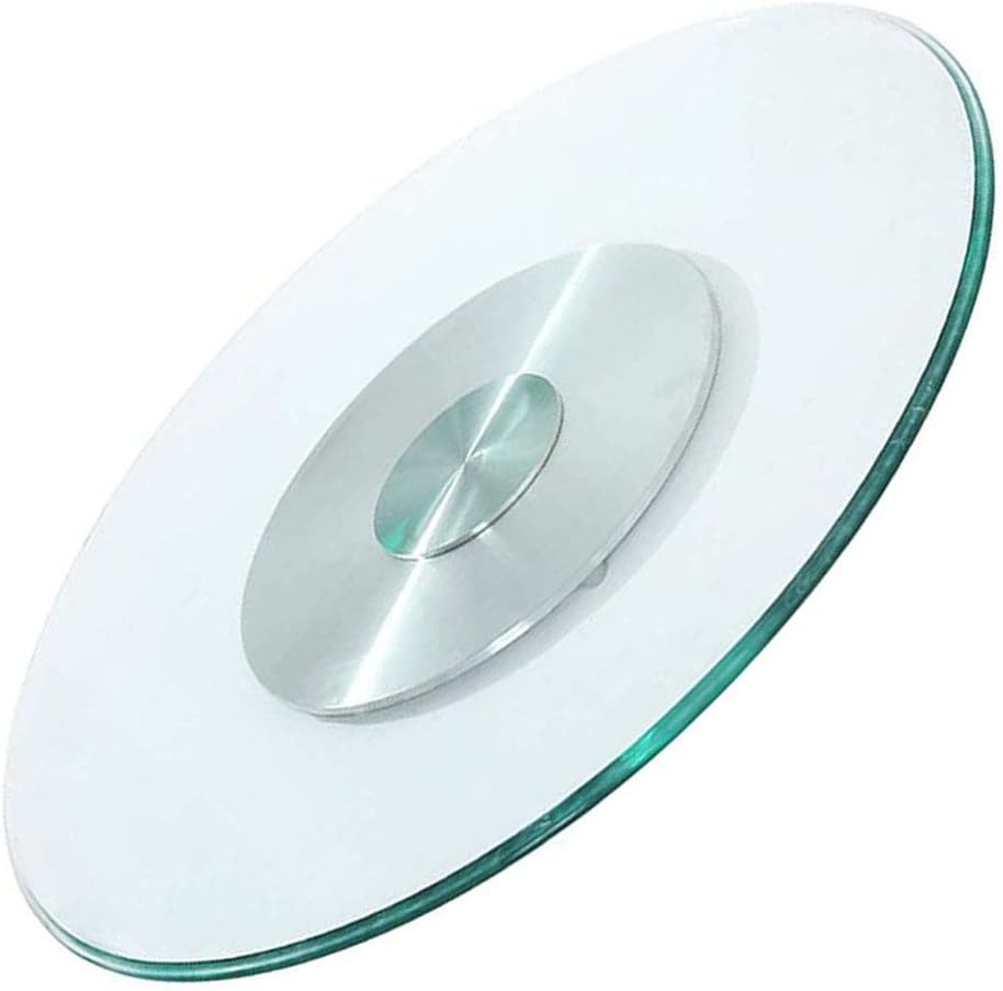 Outech Ø60-120cm/23.6″-47.2″ 10MM Thick Tempered Glass Turntable Lazy Susan, 360-Degree Dining Table Rotatable Service Tray, Transparent Smooth Rotation