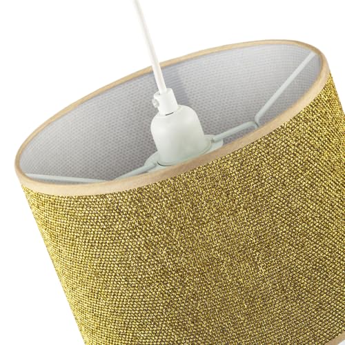 Modern and Designer Mini Diamond Gold Glitter Fabric Lamp Shade 25cm Diameter | for Table or Ceiling Pendant by Happy Homewares - Image 4