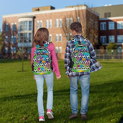 Fzdxzjj Backpack For Boys Girls Teens Sport Football 16 Inch Kids Backpack Art Painting Soccer Middle Schoolbag Primary Elementary Student Bookbag For Back To School Gift Travel Laptop Backpacks #TOP6