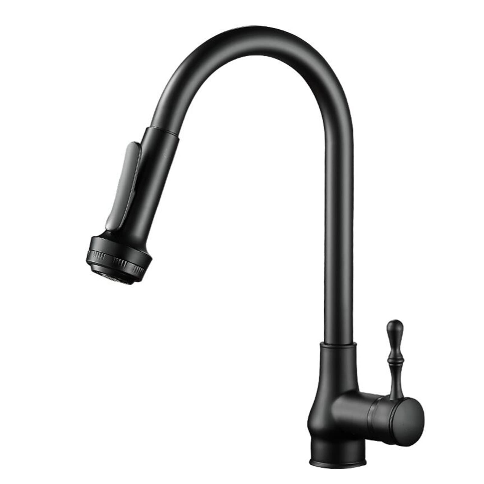 Robinet de cuisine avec douchette extractible mitigeur laiton noir rotation 360 multifonction