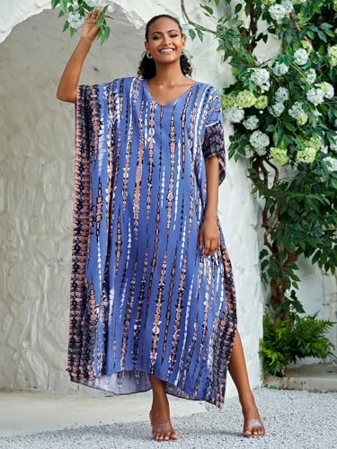 Image of Kaftan Dresses for Women Plus Size Bathing Suit Cover up Caftan Maxi Beach Dresses