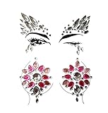 LINGREAL cristal autocollant strass corps bijoux bâton sur les filles dames soutien-gorge pectoraux pour les femmes tatouages temporaires (#5)