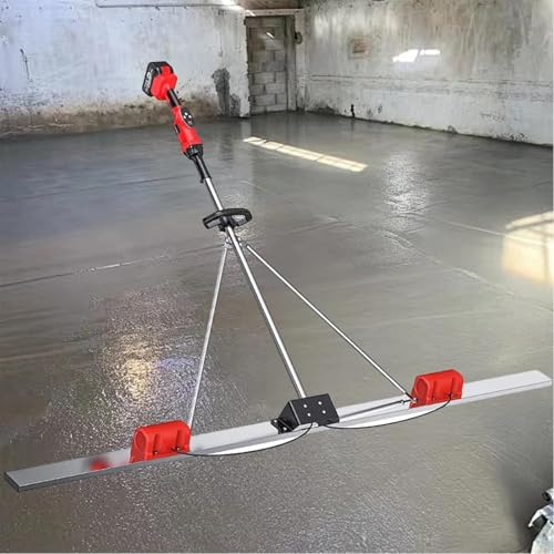 LADECNERHT Grattoir électrique pour Béton,Outil De Travail pour Chape De Surface en Béton avec Grattoir électrique,Machine De Nivellement du Béton Réglable à 9 Positions, 2battery 2m