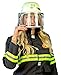 Produktbild Nick and Ben Feuerwehrmann Feuerwehrfrau Set | Kostüm + Helm | 3-teilige Verkleidung für Karneval | Helm Oberteil Hose | schwarz gelb |: Größe: S(128)
