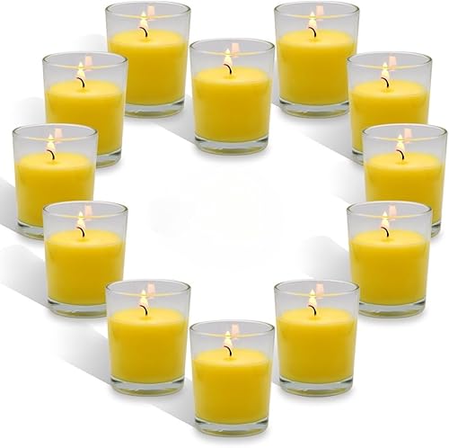 Miniatura 9 de Juego de 12 velas votivas negras para calabaza de Halloween, velas de cera de soja sin perfume rellenas de vidrio transparente para cenas, fiestas,
