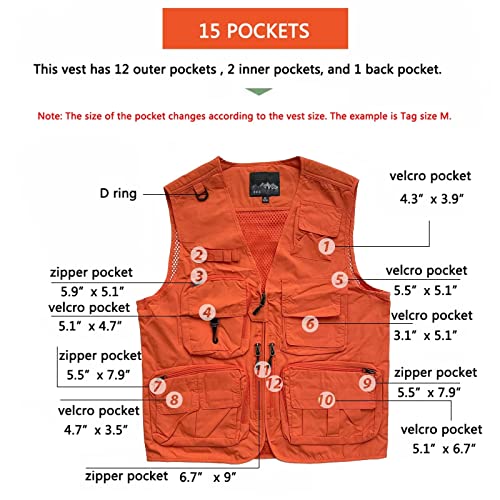 Men’s Lightweight Outdoor Vest Fishing Photography Travel Safari Vests with Multiple Pockets2