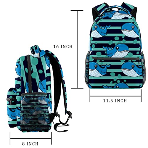 Sac à dos de voyage motif baleine imperméable et ergonomique - 2