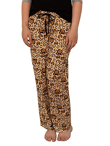 Disney Minnie Mouse Juniors Sleep Set- Open Leg Pajama Pants, Minnie Leopard Pant, Small